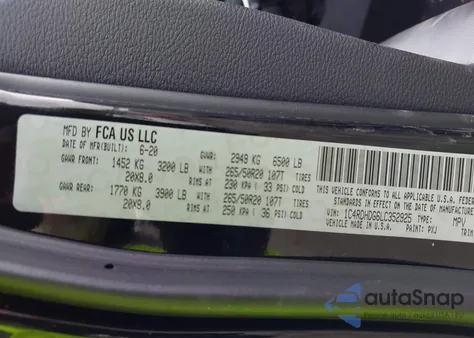 2020 Dodge Durango Gt Plus Rwd из США, поврежденный, VIN 1C4RDHDG6LC352925